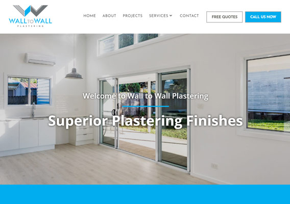 Wall to Wall Plastering Website Design Tradie Websites